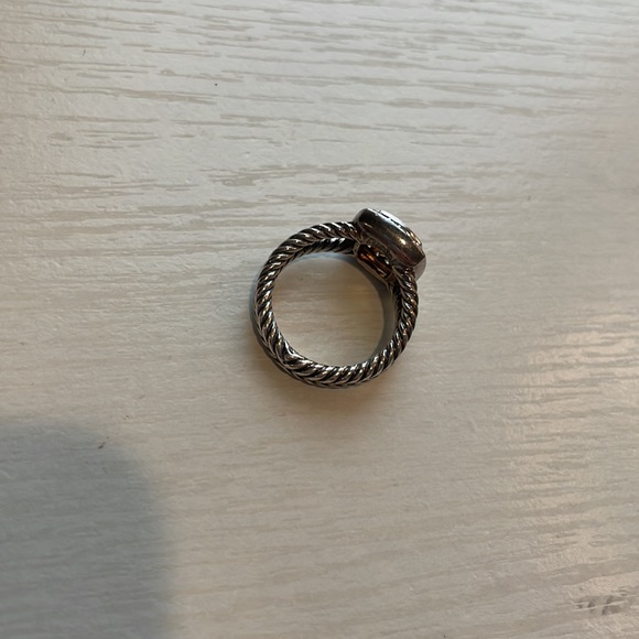 Petite Albion® Ring in Sterling Silver with Citrine and Pavé Diamonds - Picture 4 of 6